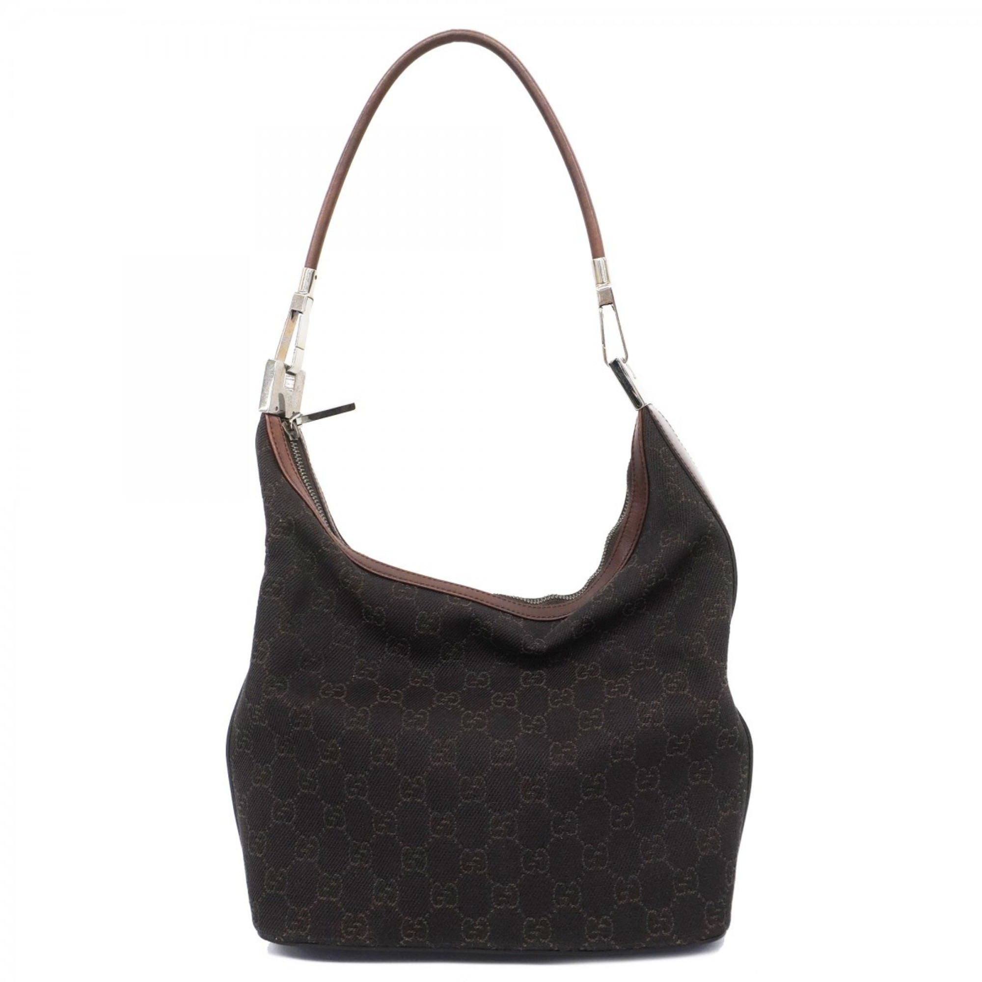 Gucci Shoulder Bag 01234 Canvas Brown Women's