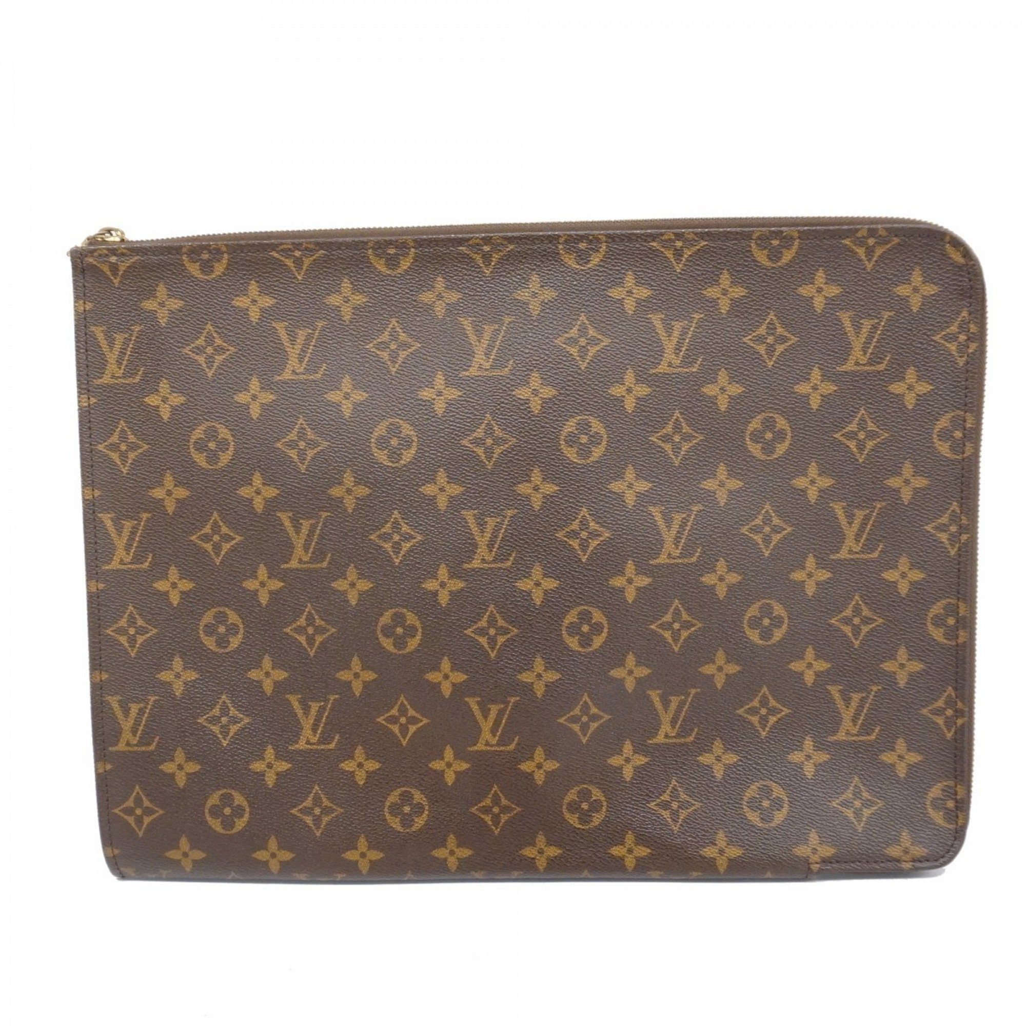 Louis Vuitton Clutch Bag Monogram Poche Document M53456 Brown Men's