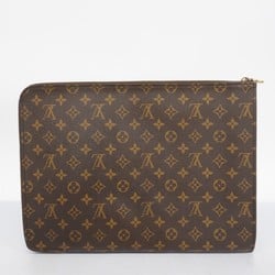 Louis Vuitton Clutch Bag Monogram Poche Document M53456 Brown Men's