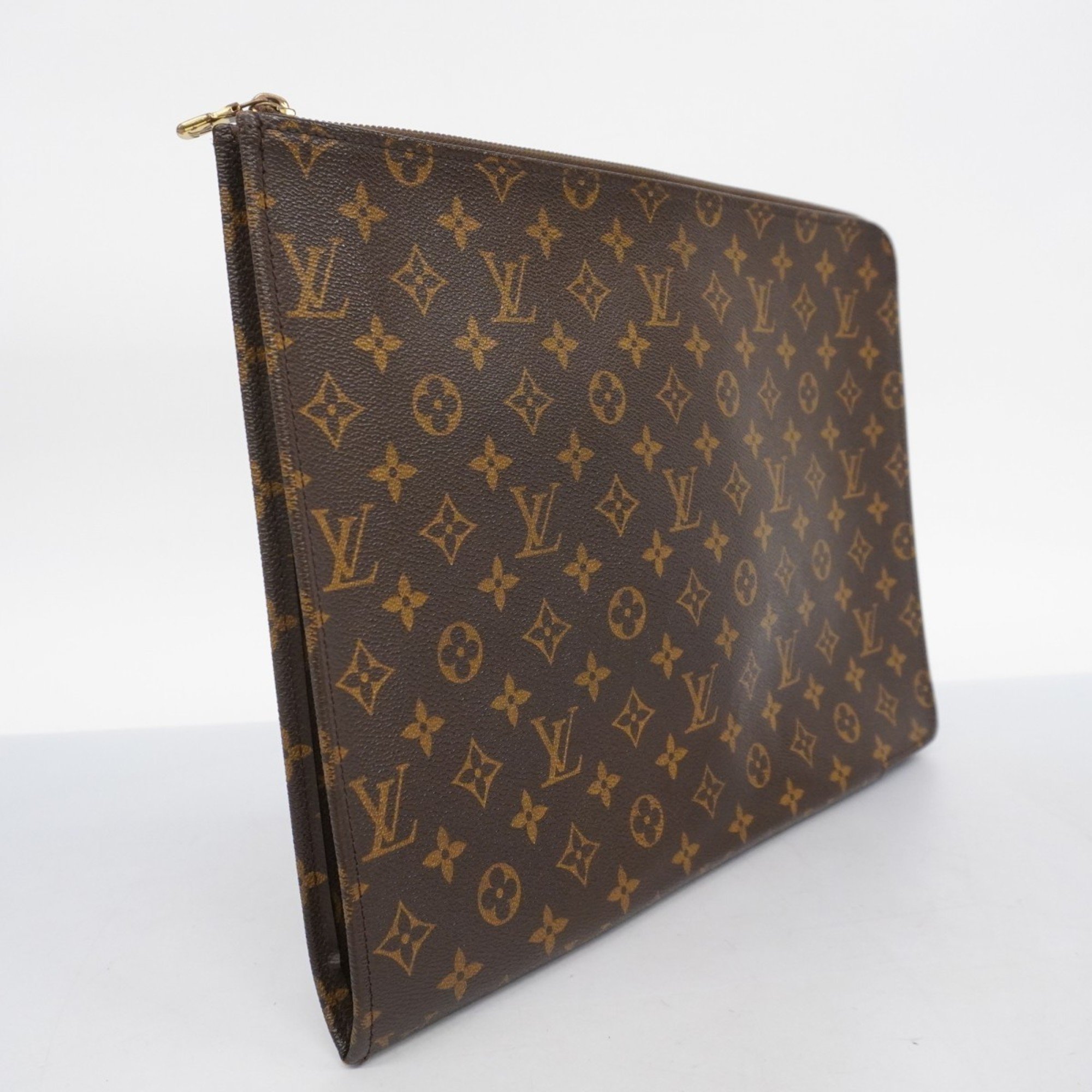 Louis Vuitton Clutch Bag Monogram Poche Document M53456 Brown Men's