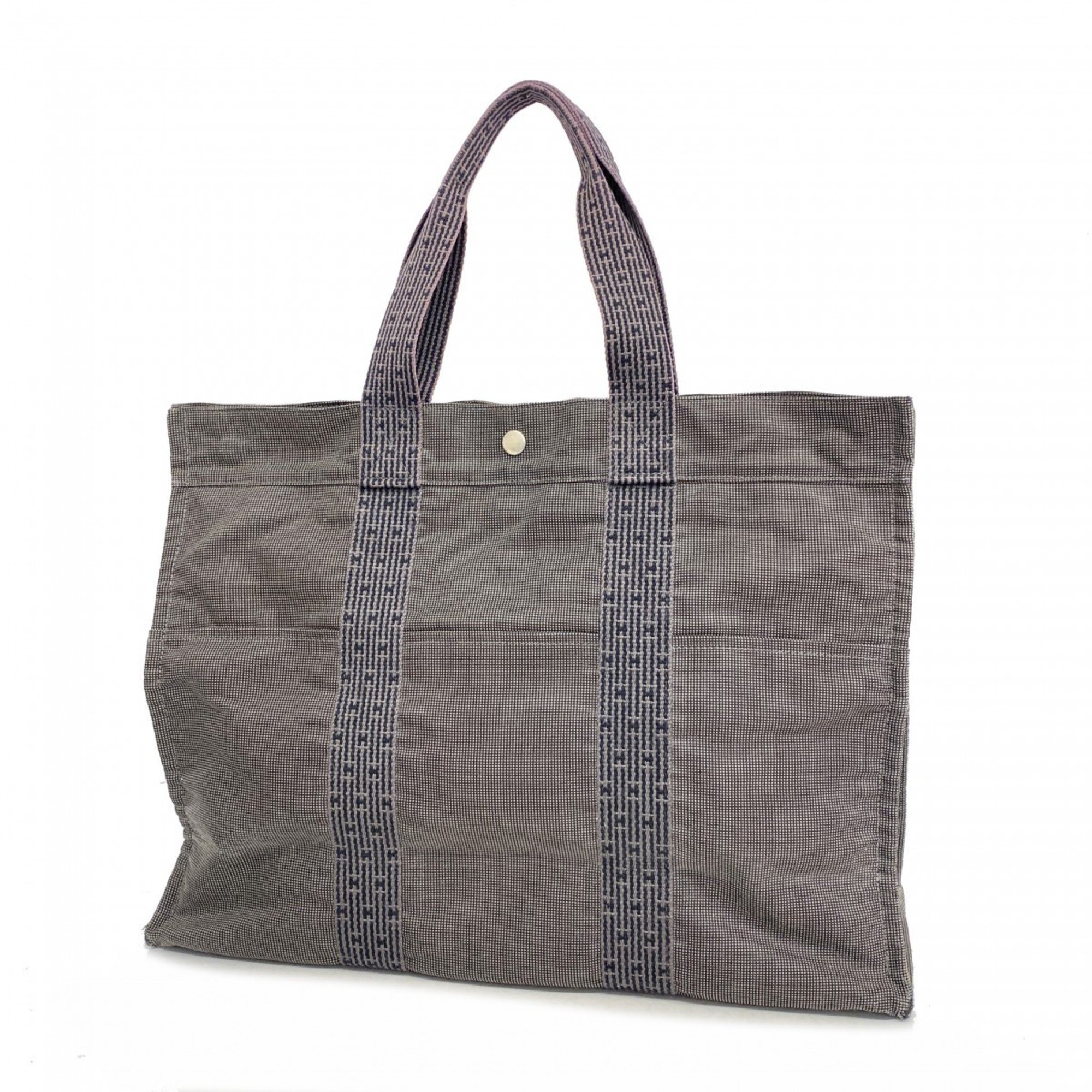 Hermes Tote Bag Airbag GM Canvas Grey Men's Women's