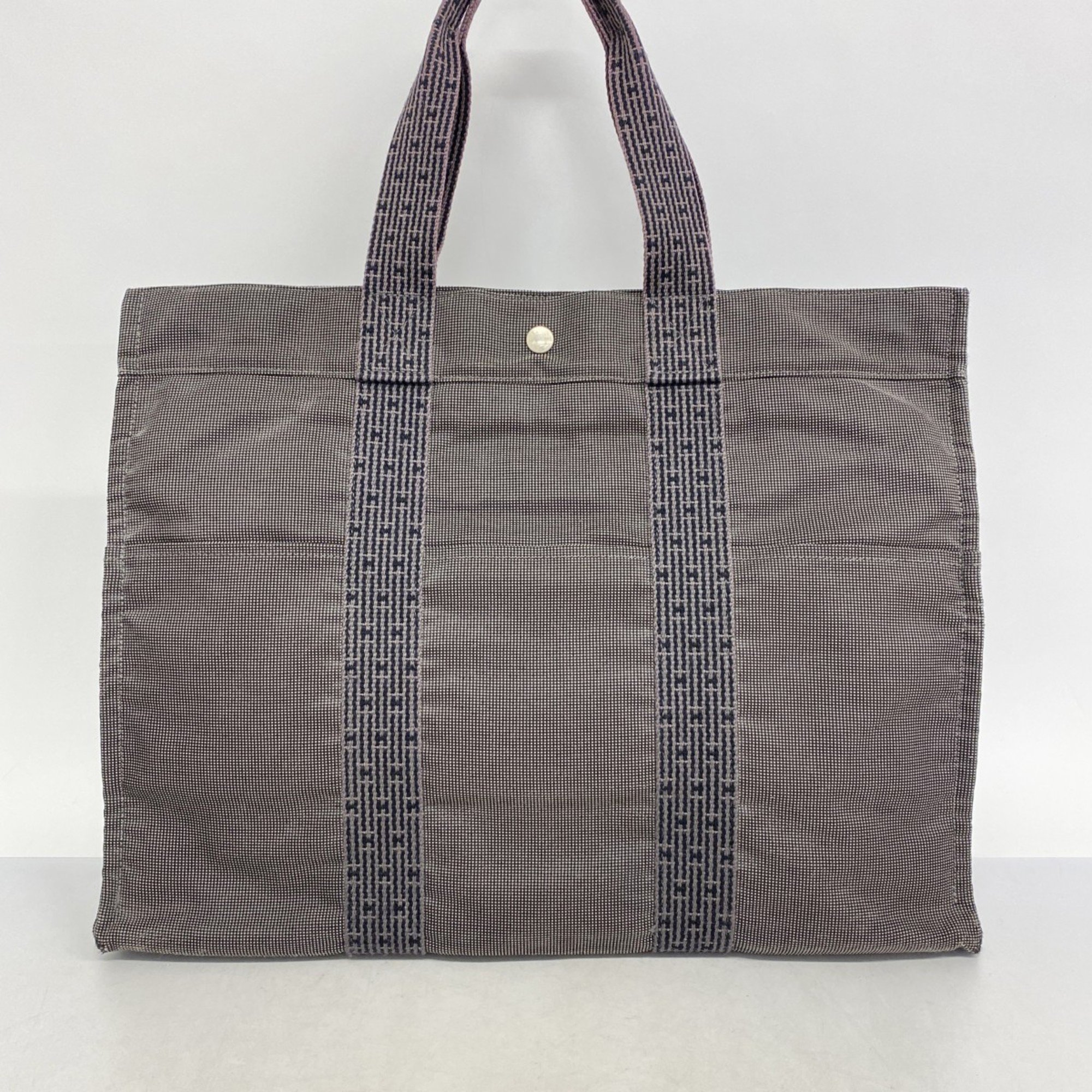 Hermes Tote Bag Airbag GM Canvas Grey Men's Women's