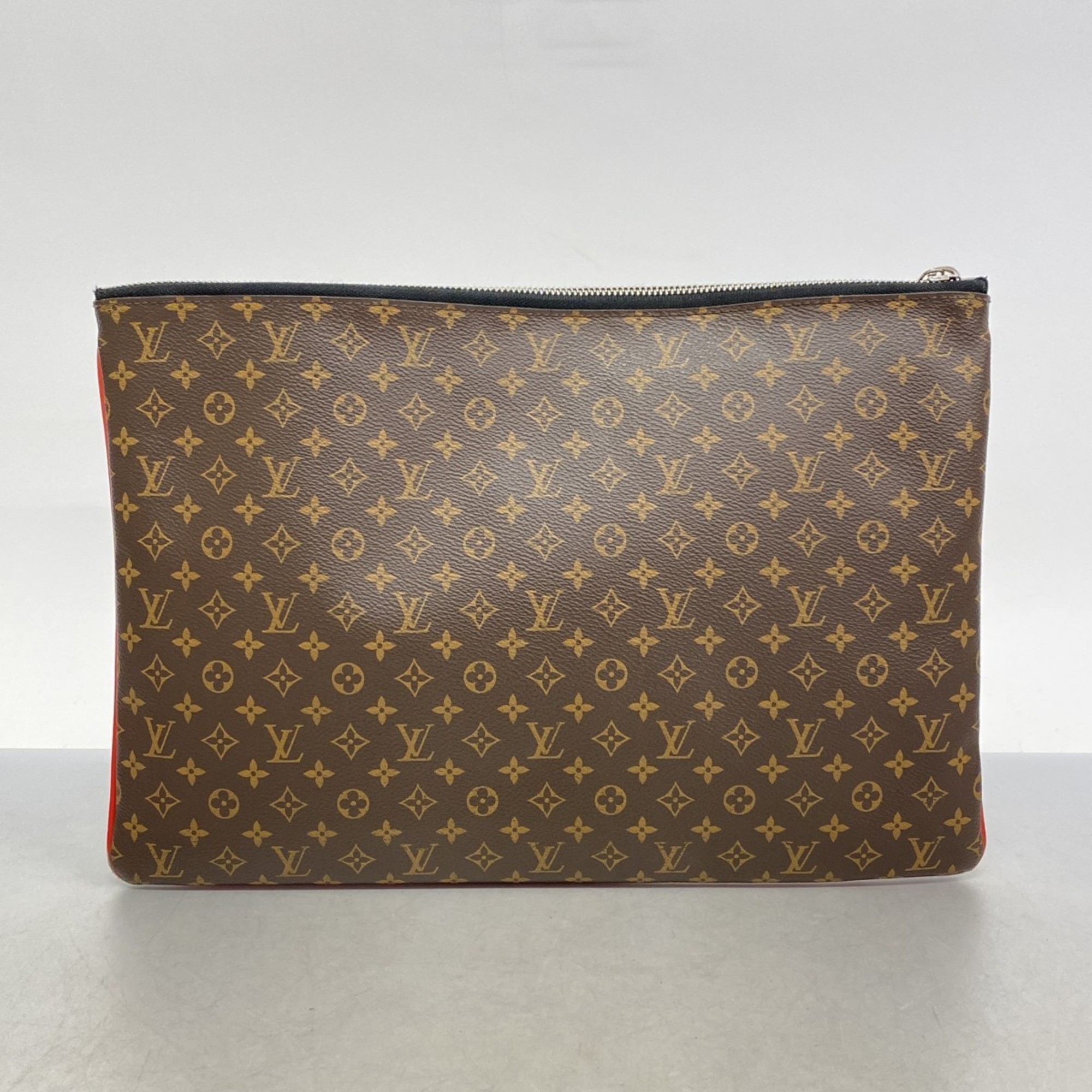 Louis Vuitton Clutch Bag Monogram Patchwork Pochette M69690 Brown Blue Men's