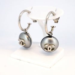 Chanel earrings Coco mark circle metal silver ladies