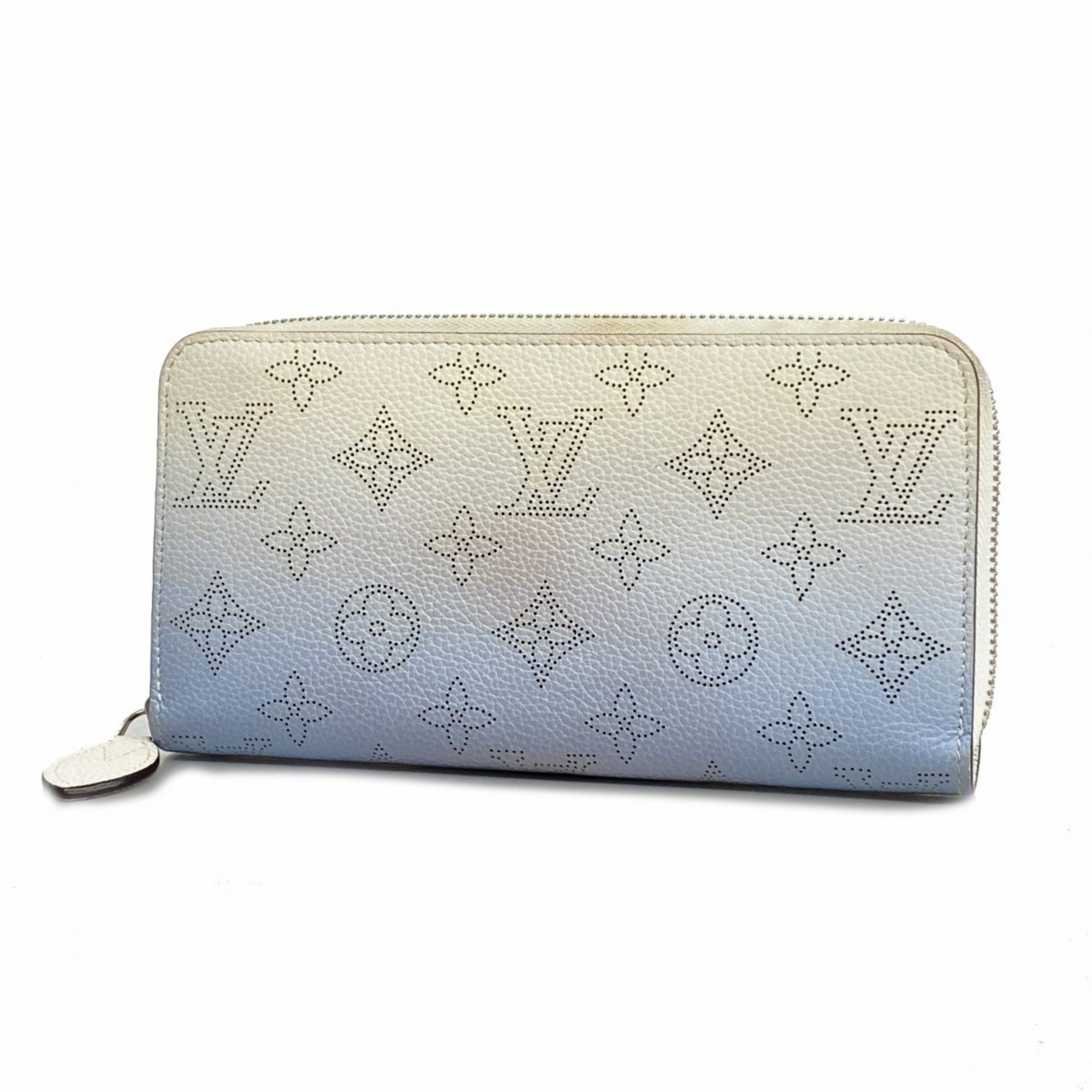 Louis Vuitton Long Wallet Mahina Zippy M80494 Blue Gradient Men's Women's