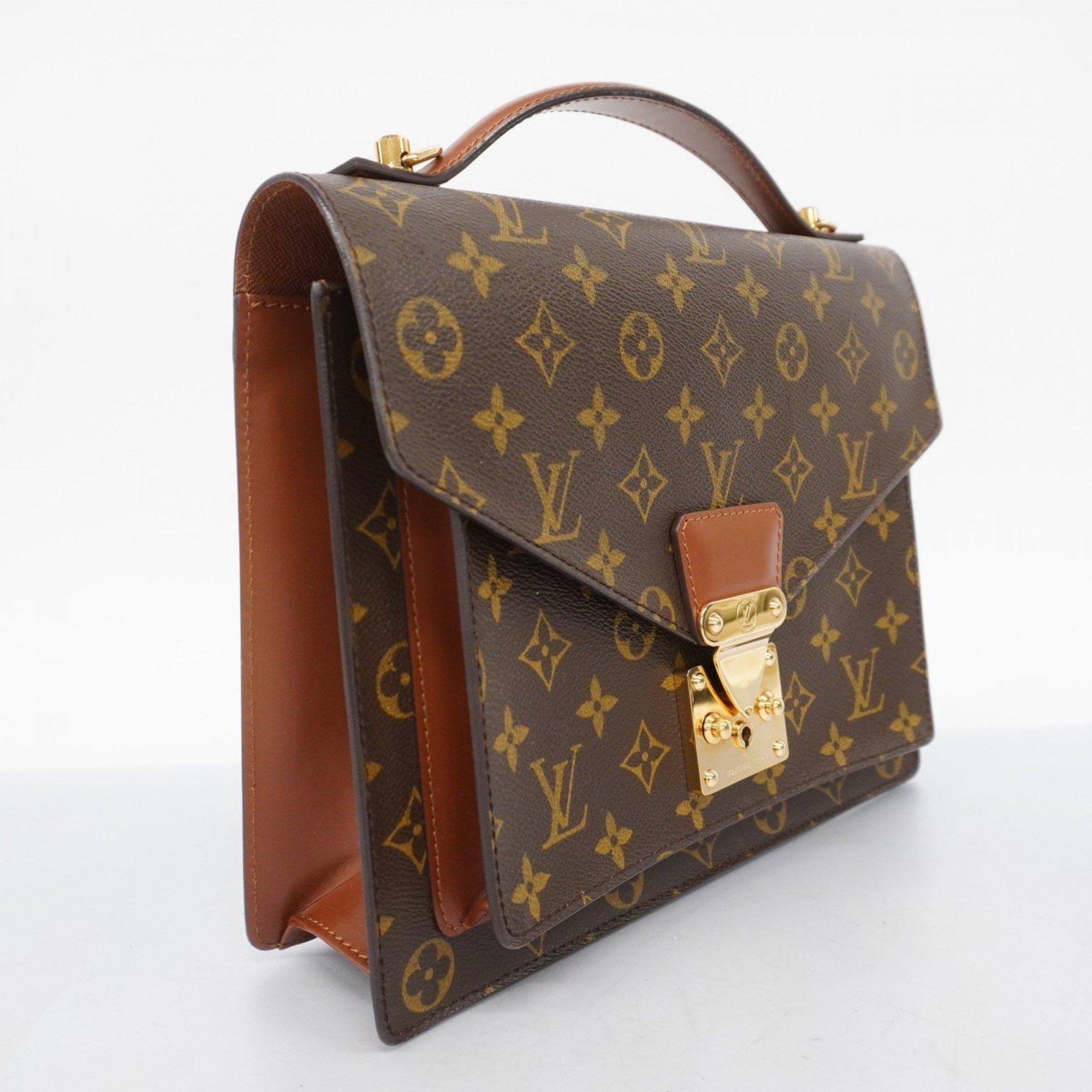 Louis Vuitton handbag Monogram Monceau M51185 brown ladies