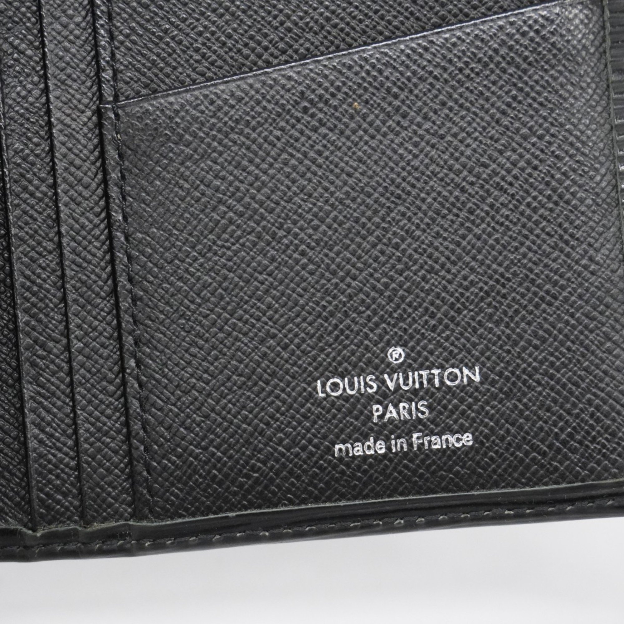 Louis Vuitton Long Wallet Epi Portefeuille Brazza M60622 Noir Men's