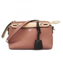 Fendi Shoulder Bag By The Way Leather Pink Beige Women's