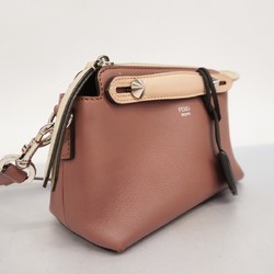 Fendi Shoulder Bag By The Way Leather Pink Beige Women's