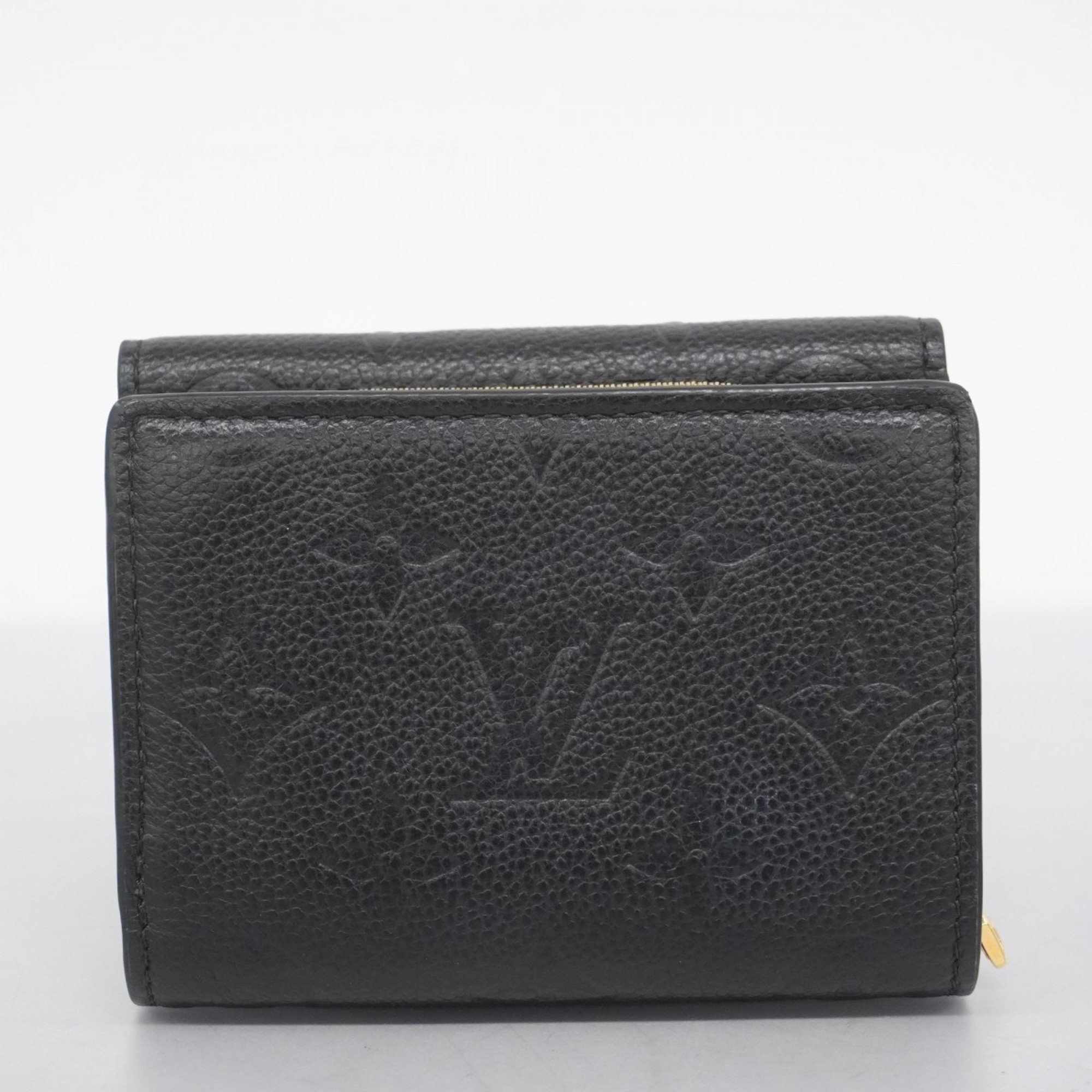 Louis Vuitton Tri-fold Wallet Monogram Empreinte Portefeuille Metis Compact M80880 Noir Ladies