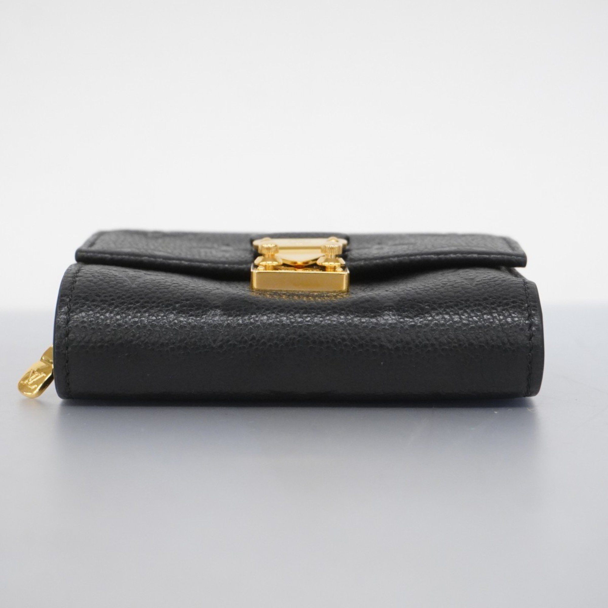 Louis Vuitton Tri-fold Wallet Monogram Empreinte Portefeuille Metis Compact M80880 Noir Ladies