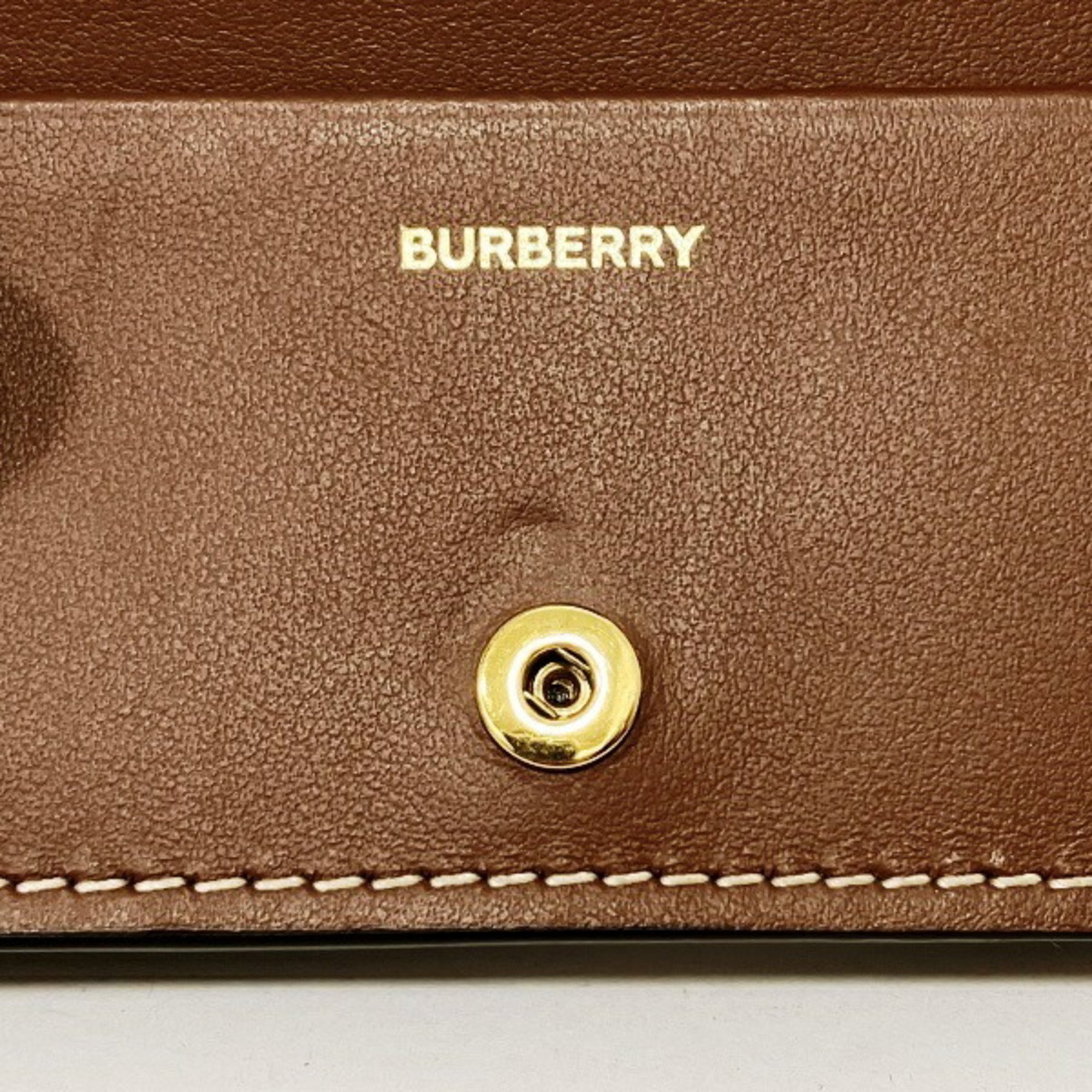 Burberry Folding Wallet 80622861 Checked Leather Bi-fold for Women