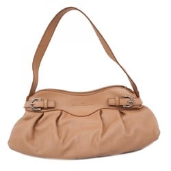 Salvatore Ferragamo Shoulder Bag Gancini Leather Pink Beige Women's