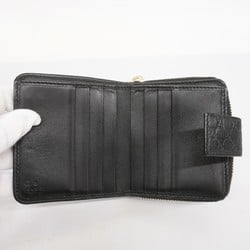 Gucci Wallet Micro Guccissima 449395 Leather Black Women's