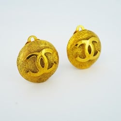 Chanel Earrings Coco Mark Circle GP Plated Gold Ladies