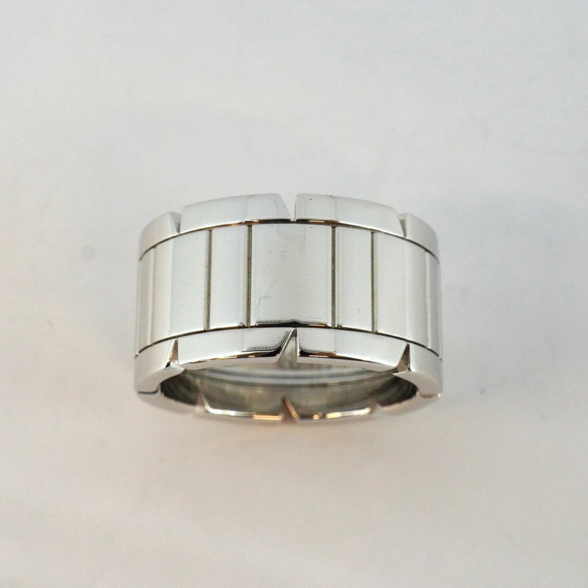 Cartier Tank Francaise Ring K18WG White Gold #55 Men's Women's