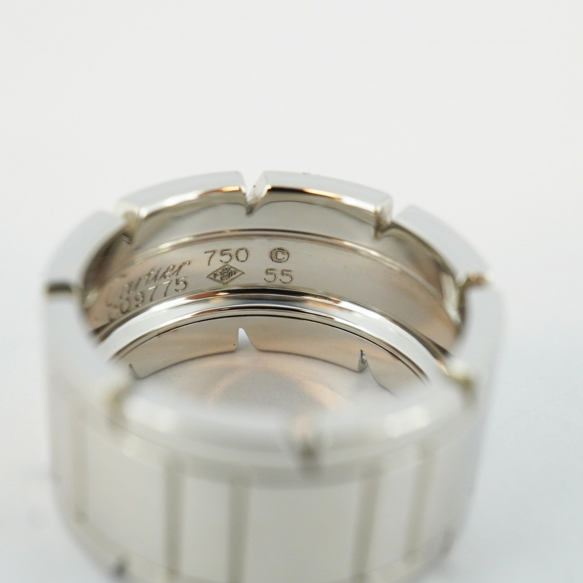 Cartier Tank Francaise Ring K18WG White Gold #55 Men's Women's