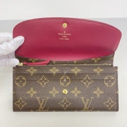 Louis Vuitton Long Wallet Monogram Portefeuille Emily M60697 Fuchsia Ladies