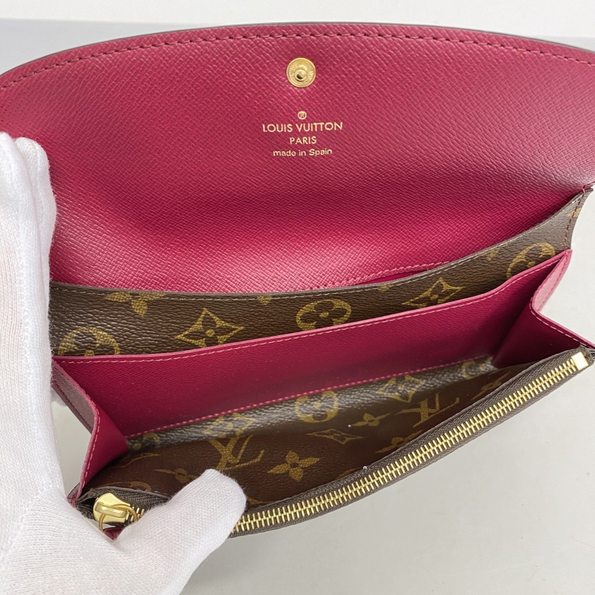 Louis Vuitton Long Wallet Monogram Portefeuille Emily M60697 Fuchsia Ladies