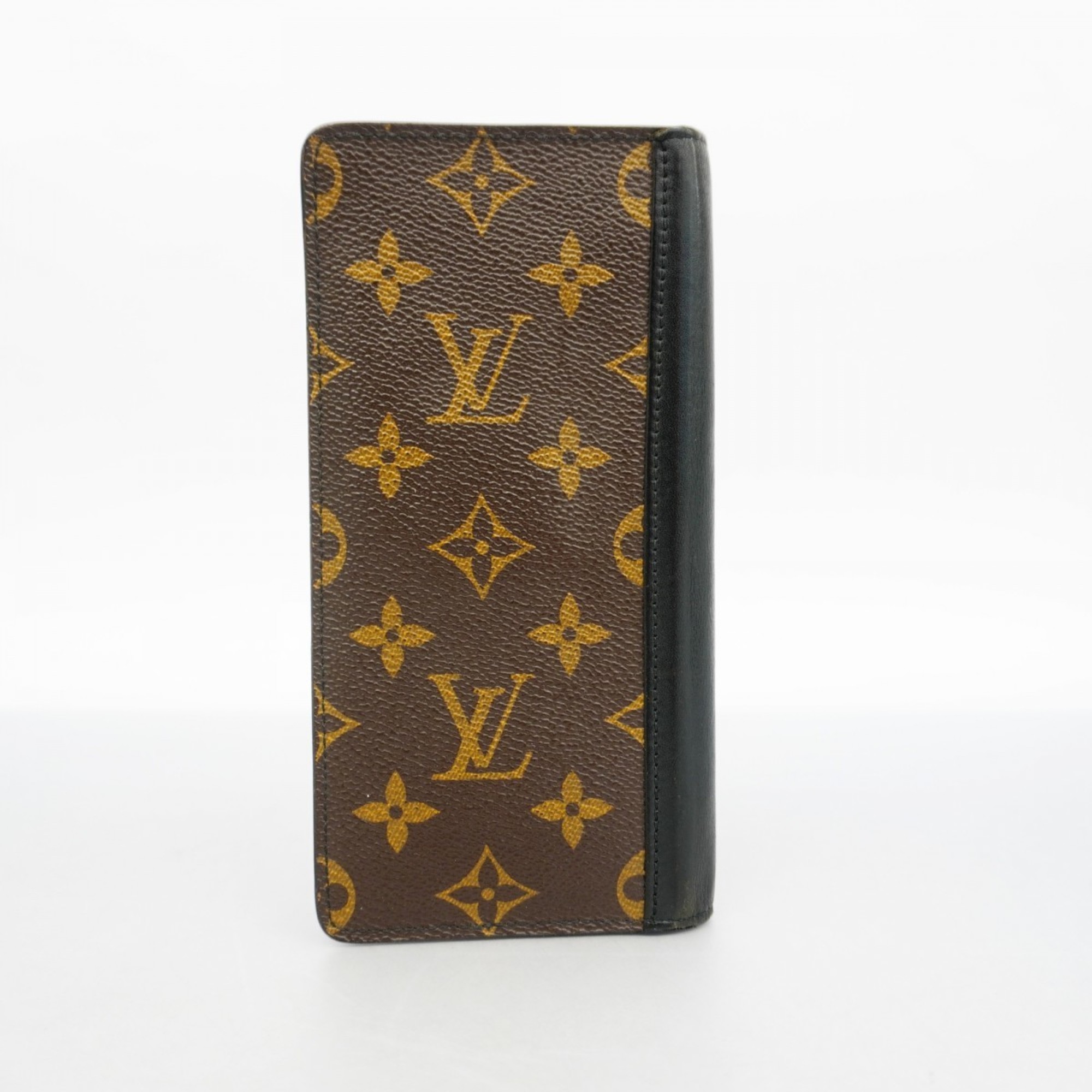 Louis Vuitton Long Wallet Monogram Macassar Portefeuilletanon M93800 Brown Noir Men's