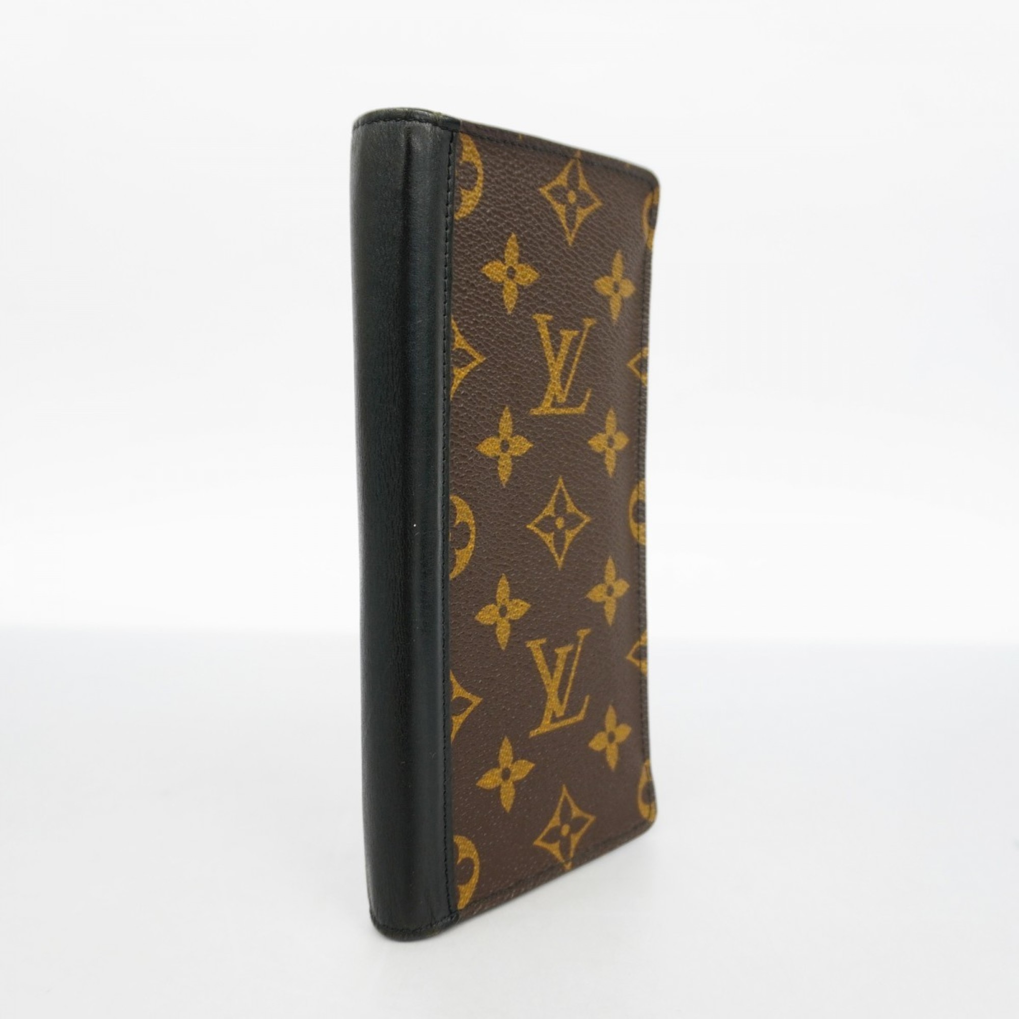 Louis Vuitton Long Wallet Monogram Macassar Portefeuilletanon M93800 Brown Noir Men's