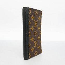 Louis Vuitton Long Wallet Monogram Macassar Portefeuilletanon M93800 Brown Noir Men's