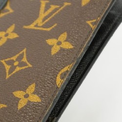 Louis Vuitton Long Wallet Monogram Macassar Portefeuilletanon M93800 Brown Noir Men's