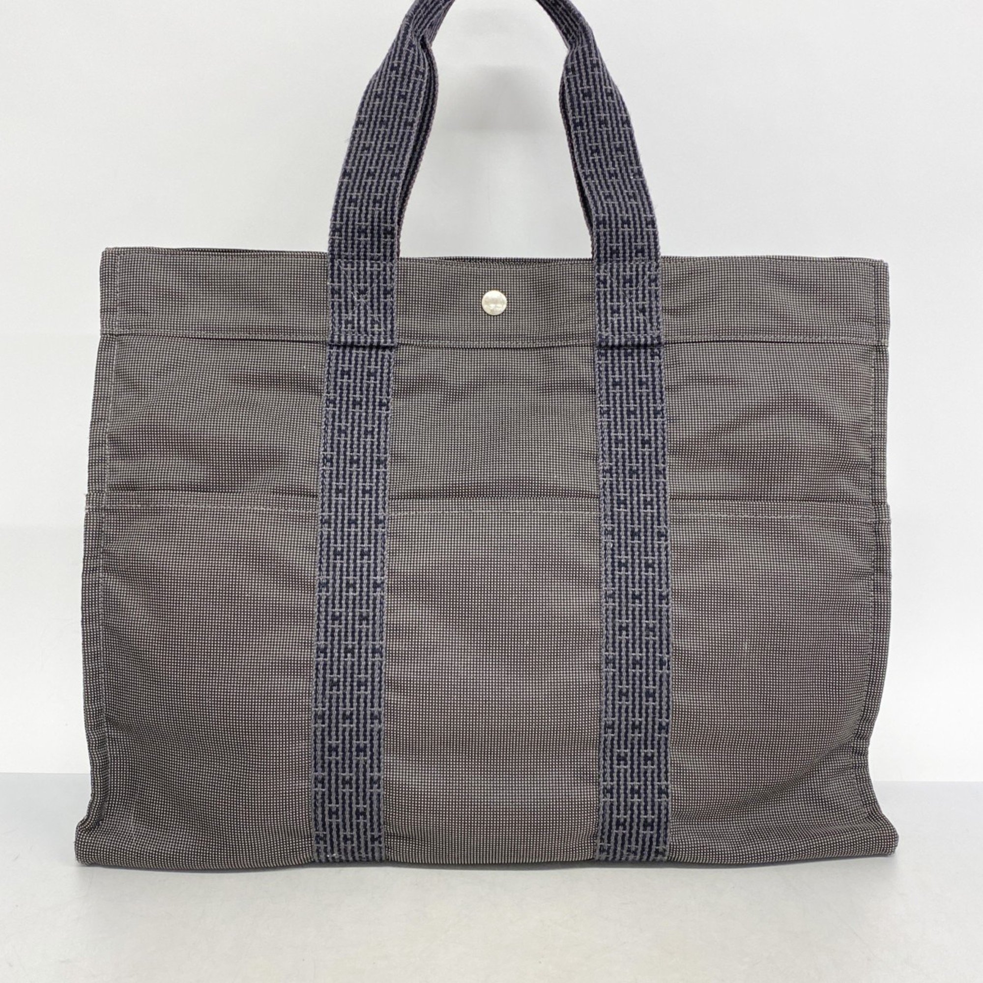 Hermes Tote Bag Airbag GM Canvas Grey Men's Women's