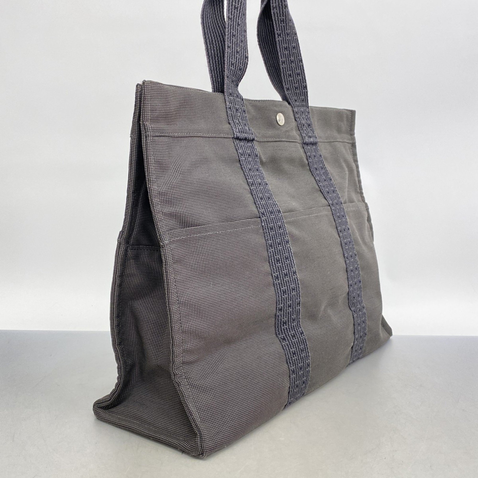 Hermes Tote Bag Airbag GM Canvas Grey Men's Women's