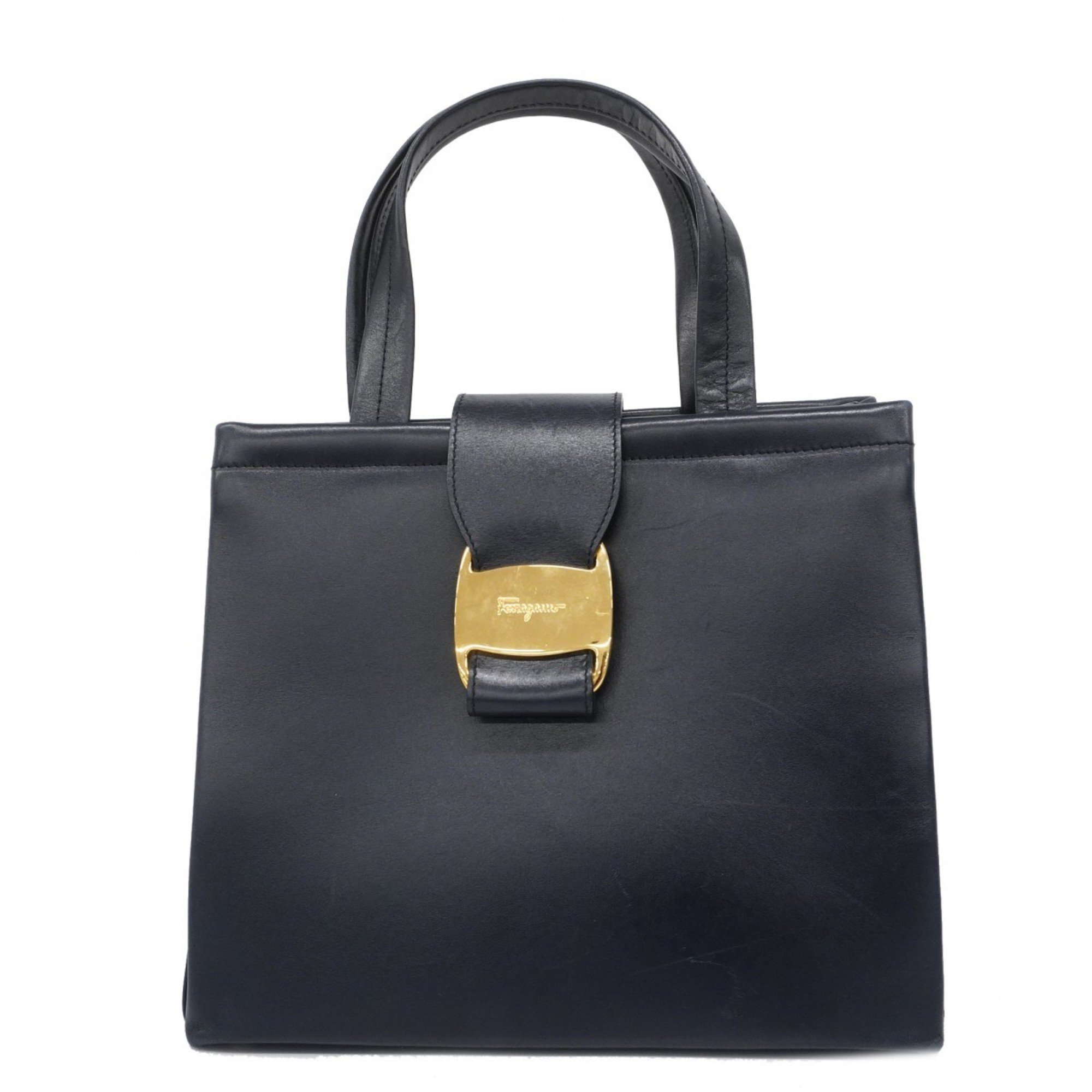 Salvatore Ferragamo Vara Leather Navy Handbag for Women