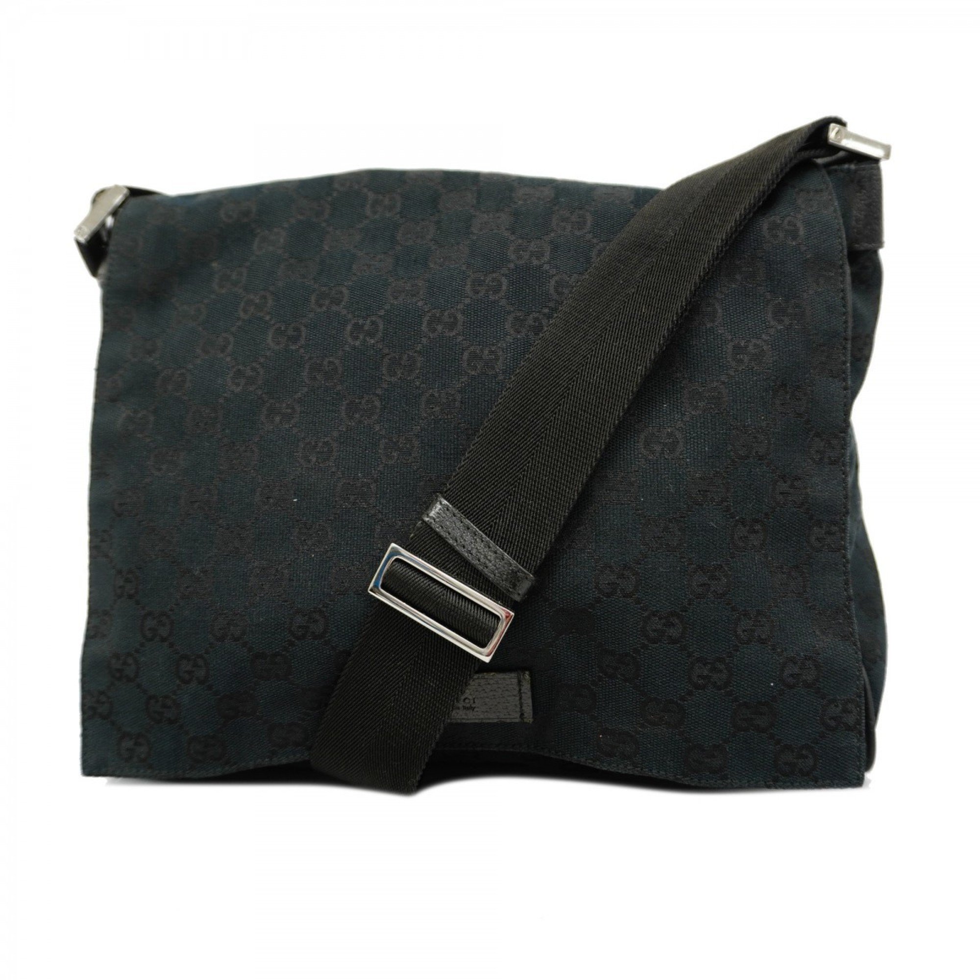 Gucci Shoulder Bag GG Canvas 146236 Black Women's