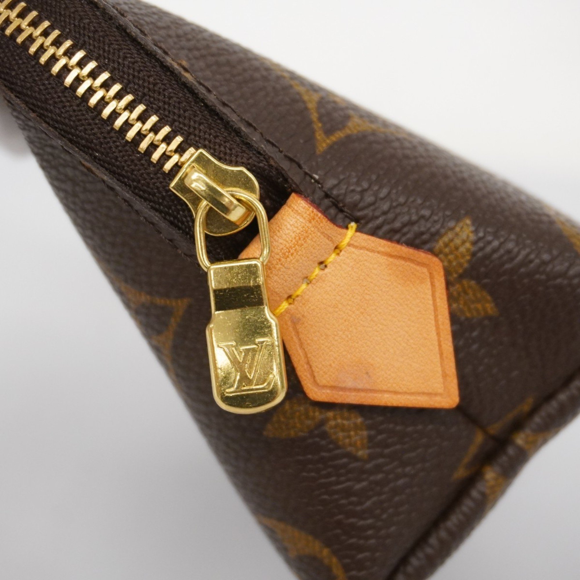 Louis Vuitton Pouch Monogram Pochette Tick M47515 Brown Ladies