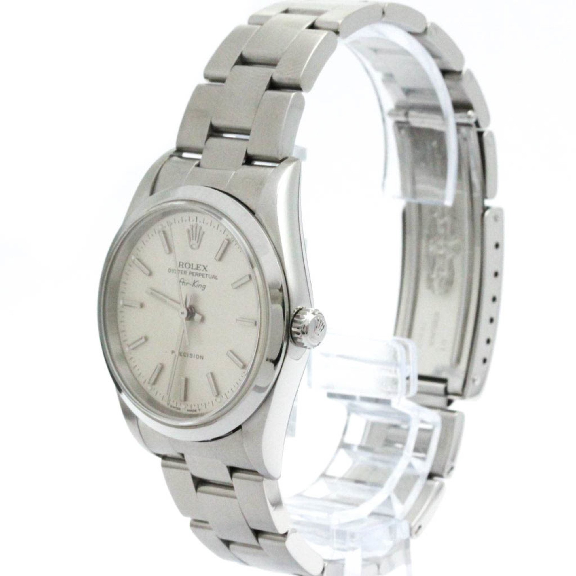 Polished ROLEX Air King 14000M U Serial Steel Automatic Mens Watch BF576140