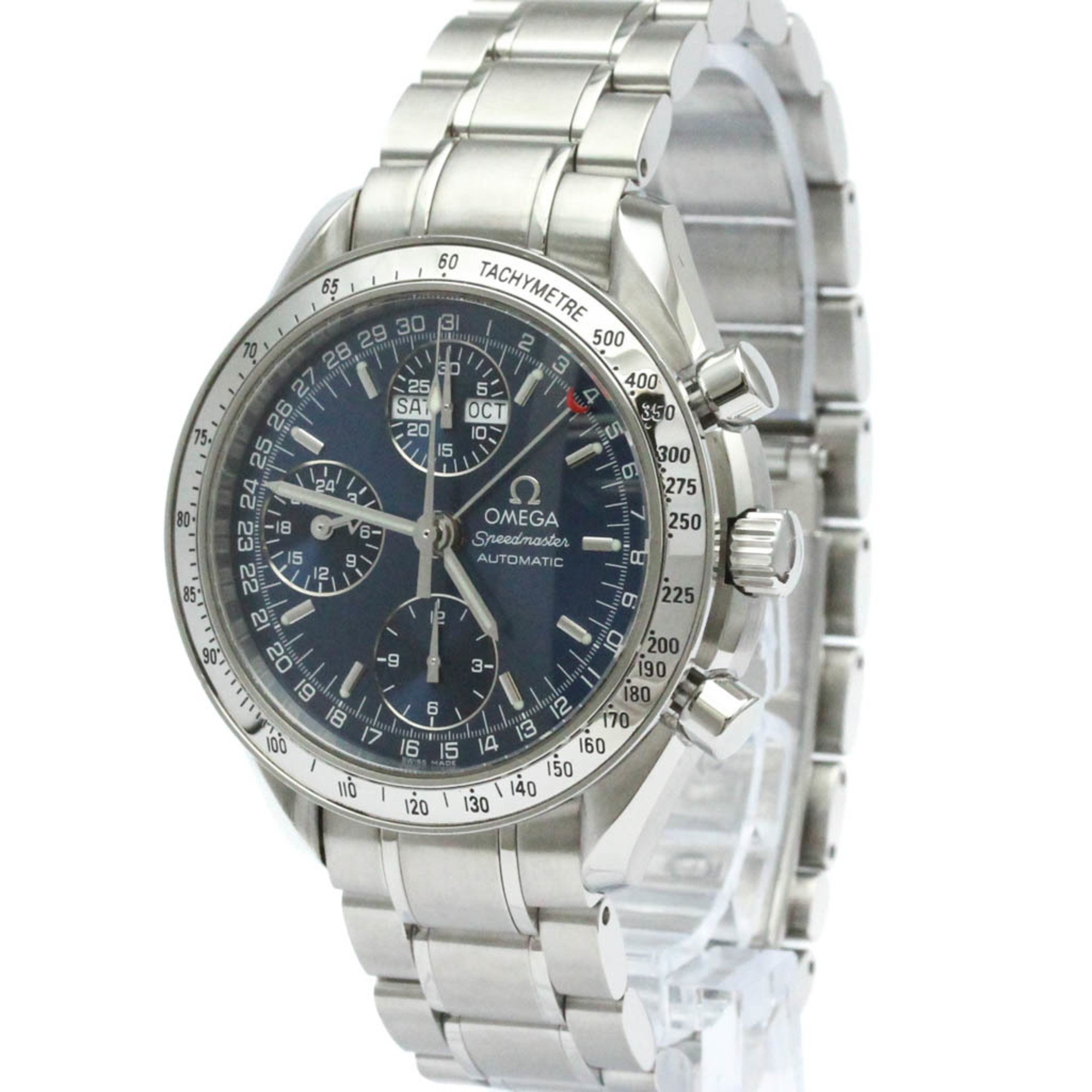 Polished OMEGA Speedmaster Triple Date Steel Automatic Watch 3523.80 BF577058