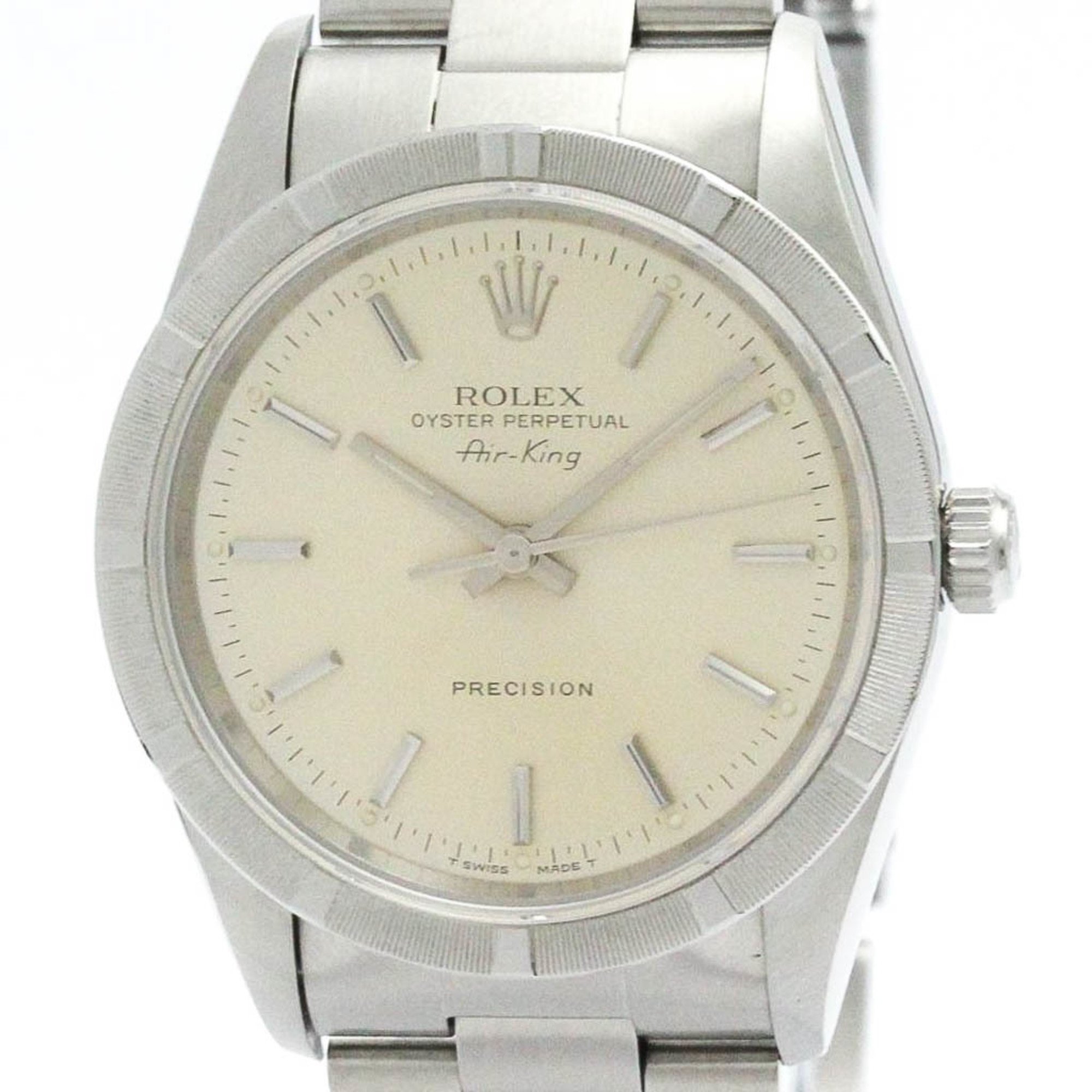 Polished ROLEX Air King W Serial Steel Automatic Mens Watch 14010 BF576138