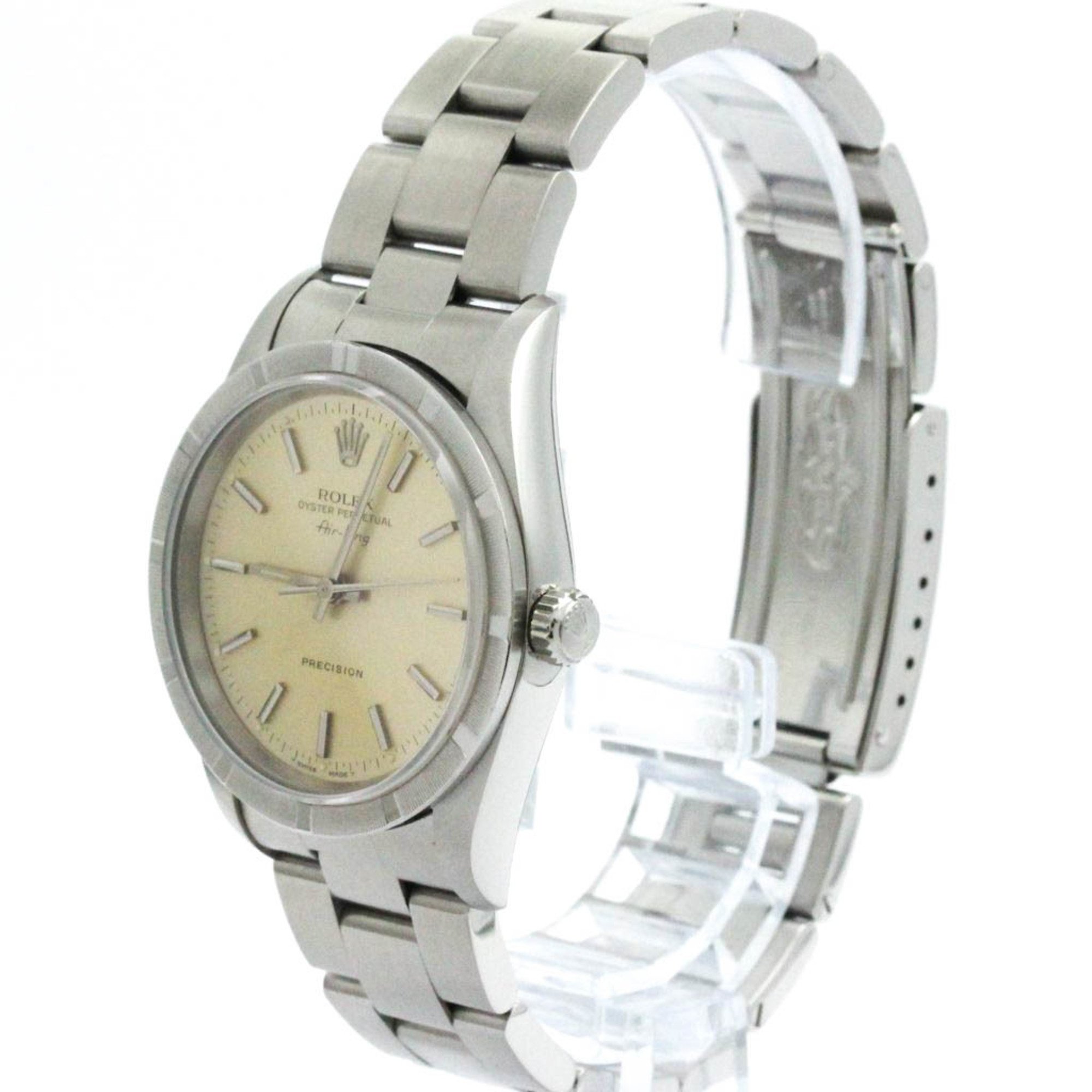 Polished ROLEX Air King W Serial Steel Automatic Mens Watch 14010 BF576138