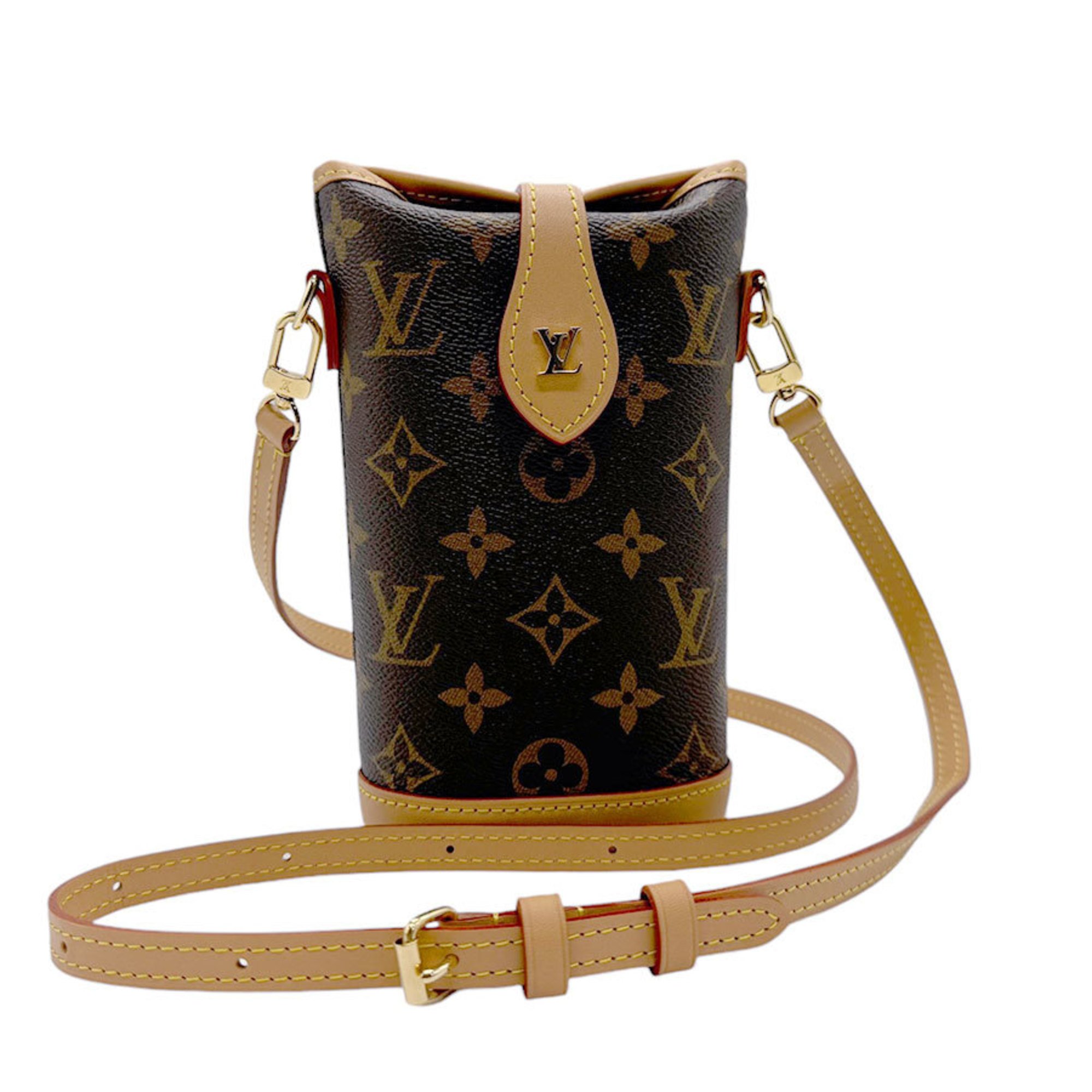 Louis Vuitton LOUIS VUITTON Shoulder Bag Monogram Fold Me Pouch Canvas Brown Gold Men's Women's M80874 n0611