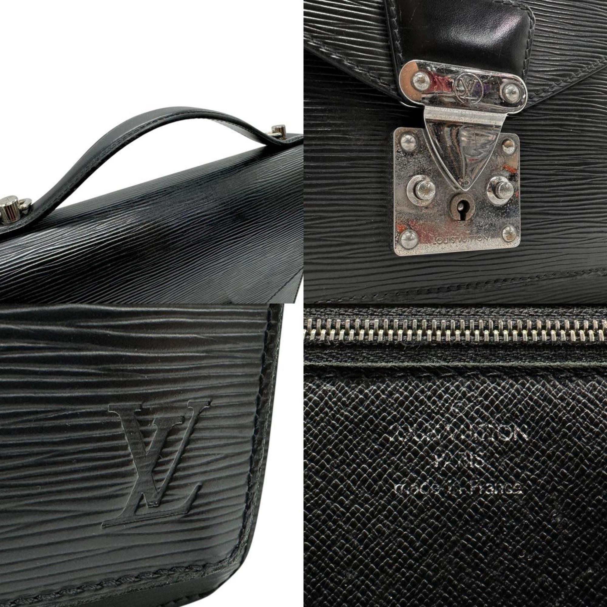 Louis Vuitton Epi Monceau Handbag, Leather, Noir, Men's, Women's, M52792 n0663