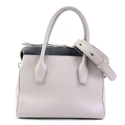 Tod's handbag shoulder bag leather grey silver ladies e59435a