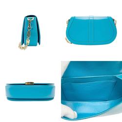 Versace VERSACE Shoulder Bag Leather Blue Women's n0624