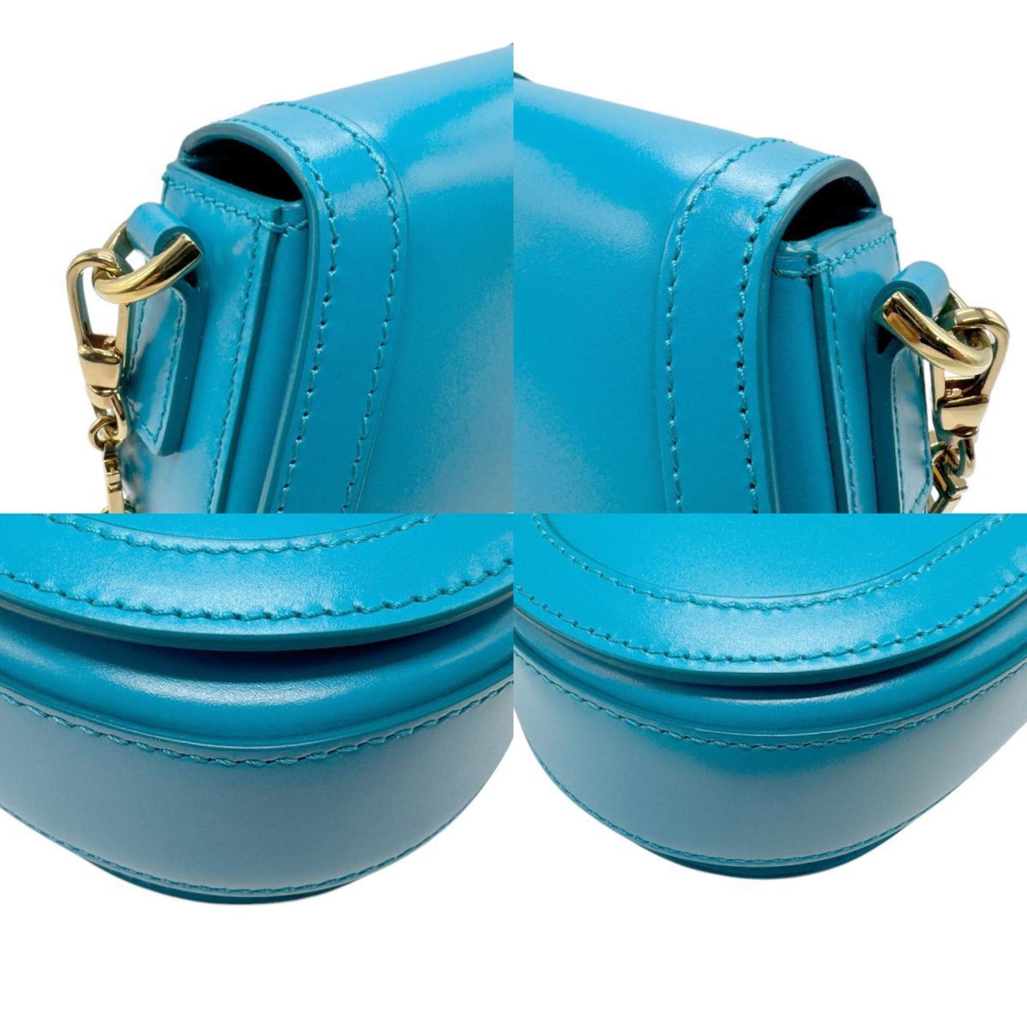 Versace VERSACE Shoulder Bag Leather Blue Women's n0624