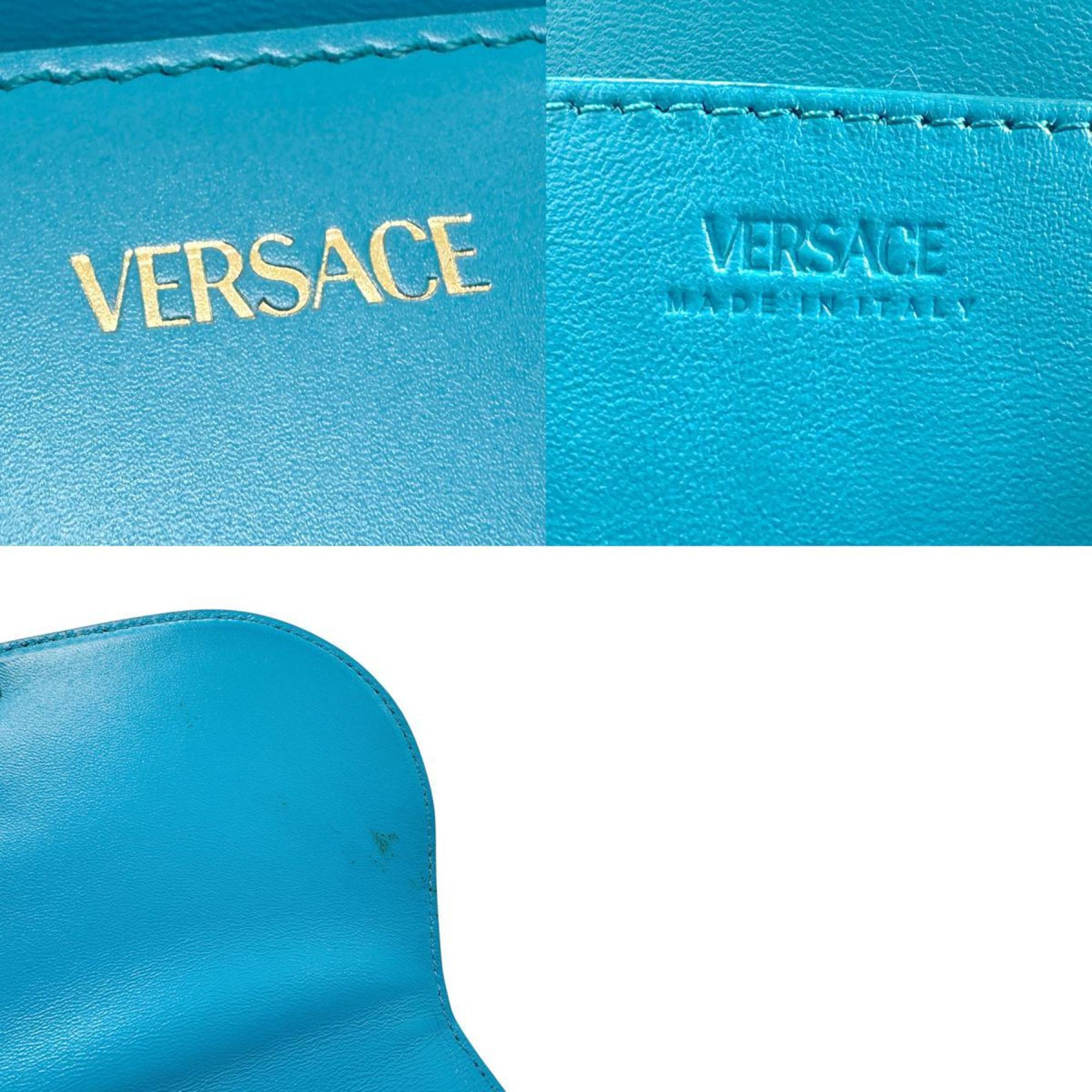 Versace VERSACE Shoulder Bag Leather Blue Women's n0624