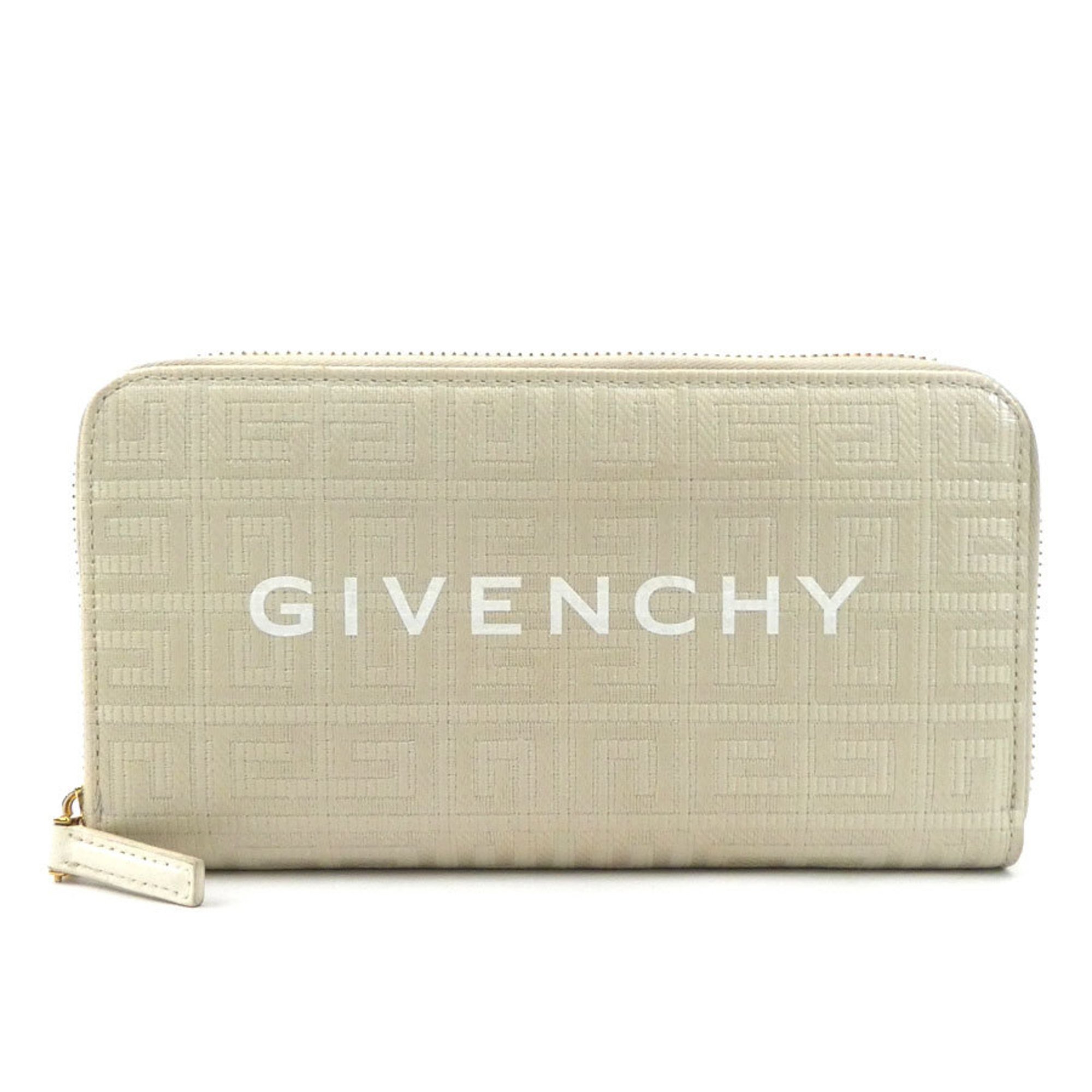 Givenchy GIVENCHY Round Long Wallet Coated Canvas Light Beige Gold Men's Women's e59420a