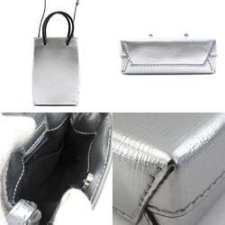 BALENCIAGA Shoulder Bag Phone Holder Leather Silver Women's 593826 r10200a