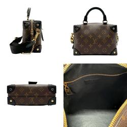 Louis Vuitton LOUIS VUITTON Shoulder Bag Handbag Monogram Petite Malle Souple Canvas Brown Black Gold Women's M45571 n0646