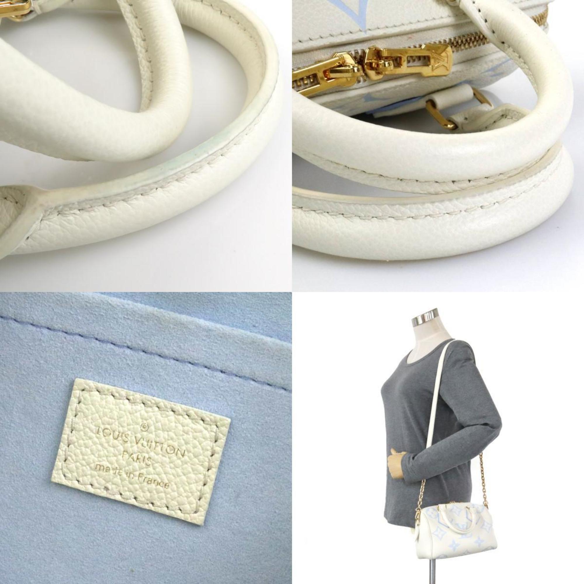 LOUIS VUITTON Handbag Shoulder Bag Monogram Empreinte Bicolor Speedy Bandouliere 20 Leather Latte White Candy Blue Women's M46883 99991g