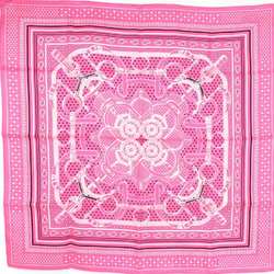 Hermes HERMES Scarf Muffler Silk Pink White Black Women's e59443a