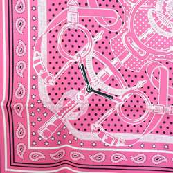 Hermes HERMES Scarf Muffler Silk Pink White Black Women's e59443a