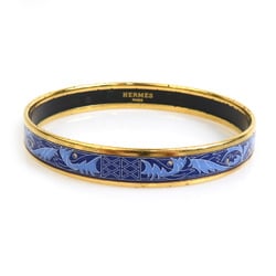 Hermes HERMES bangle bracelet enamel metal gold blue ladies e59426g