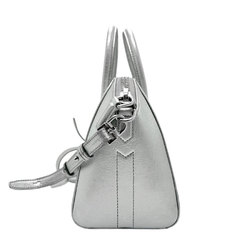 Givenchy Antigona Handbag Shoulder Bag Leather Silver Women's n0625